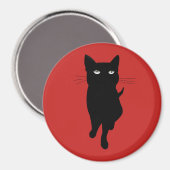 Zwarte kattenkattenkattengotisch kat magneet (Voorkant / Achterkant)