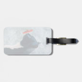 Zwarte kattenknipventilator bagagelabel (Achterkant horizontaal)