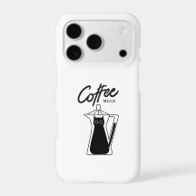 Zwarte Kattenkoffie Meow Esthetische Hoes voor Tel