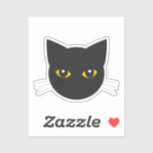 Zwarte kattenkop Sticker (Vel)