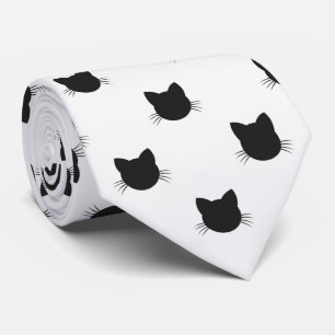 Zwarte kattenkoppen Necktie Stropdas