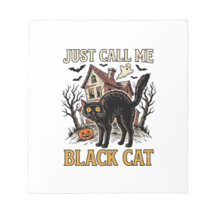 Zwarte Kattenkostuum Spokenhuis Grappig Halloween  Notitieblok