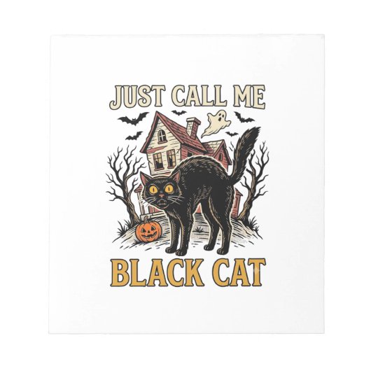 Zwarte Kattenkostuum Spokenhuis Grappig Halloween  Notitieblok (Voorkant)