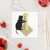 Zwarte Kattenkrabpaal Silhouet Servet (Insitu)