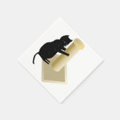 Zwarte Kattenkrabpaal Silhouet Servet (Hoek)