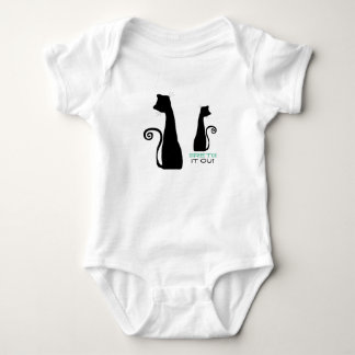 Zwarte kattenkunst romper