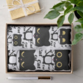 Zwarte kattenleuker met grote ogen tissuepapier (Geschenk)