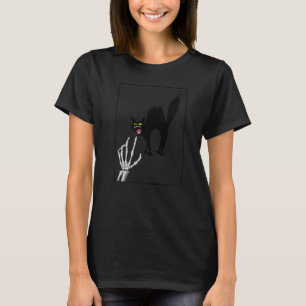 Zwarte kattenliefhebber skelet hand, Schattige kit T-shirt