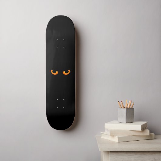 Zwarte Kattenogen Skateboard (Muurkunst)
