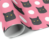 Zwarte kattenpapier - kartonnen kartonnen kartonne cadeaupapier (Rol Hoek)