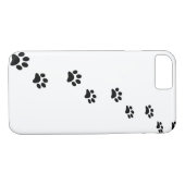 Zwarte kattenpootafdrukken op wit Case-Mate iPhone case (Achterkant (Horizontaal))