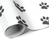 Zwarte kattenpoten eenvoudig cadeaupapier (Rol Hoek)