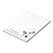 Zwarte kattenroze naam PERSONALIZE Notitieblok (Gedraaid)