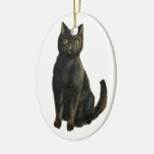  zwarte kattenversiering keramisch ornament (Links)