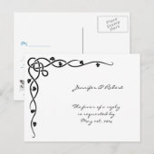 Zwarte Keltische Knoop Hoek Wijnstok RSVP Briefkaa Uitnodiging Briefkaart (Voorkant / Achterkant)