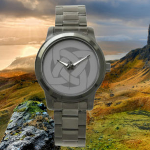 Zwarte Keltische Knoop Horloge