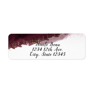 Zwarte Kers Waterverf Goud Modern Chic Elegant Etiket