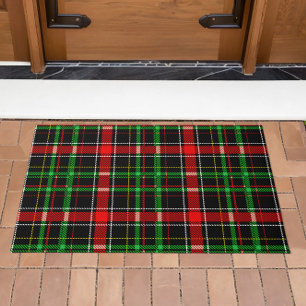 Zwarte Kerst Flanel Plaid Schotse Ruit Ontwerp Deurmat