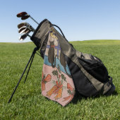 Zwarte kerst golfhanddoek (Groen)