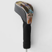Zwarte kerst golfheadcover (Schuin)
