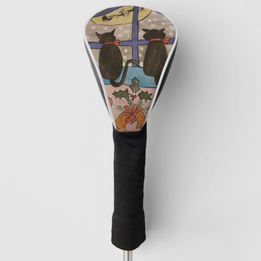 Zwarte kerst golfheadcover (Voorkant)