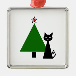 Zwarte kerst metalen ornament