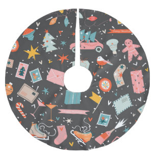 Zwarte kerst: patroon. kerstboom rok