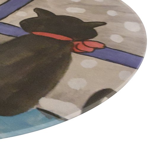 Zwarte kerst snijplank (Hoek)