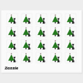 Zwarte kerst vierkante sticker (Vel)