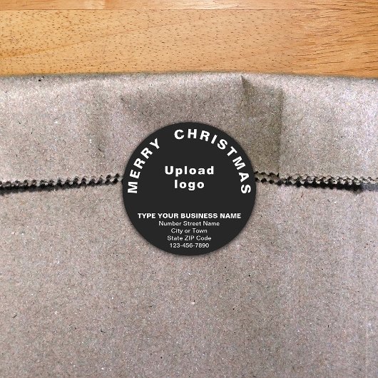 Zwarte Kerst Zakelijke Ronde Vorm Sticker