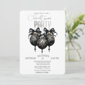 Zwarte Kerstbal, Buffalo Plaid Kerstmis Kaart (Staand voorkant)