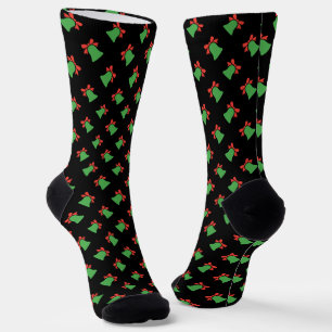 Zwarte Kerstbel Naadloos Patroon Sokken