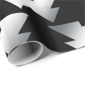 Zwarte kerstbomen op zilver cadeaupapier (Rol Hoek)