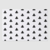 Zwarte Kerstbomen Patroon Tissue Papier (Voorkant)