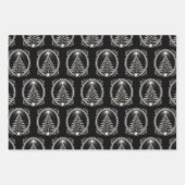 Zwarte kerstboom  inpakpapier vel (Voorkant 3)