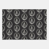 Zwarte kerstboom  inpakpapier vel (Voorkant)