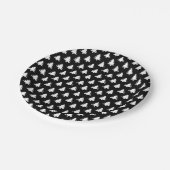 Zwarte kerstboom papieren bordje (Gekanteld)