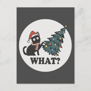 Zwarte kerstboom — Santa Hat Funny What Cute Briefkaart