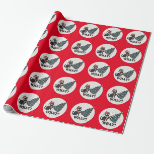 Zwarte kerstboom — Santa Hat Funny What Cute Cadeaupapier