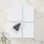 Zwarte kerstboom Schedels en botten Cadeaulabel (Met Touw)