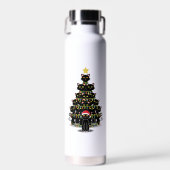 Zwarte kerstboomkatten Kat Kerstmis Waterfles (Voorkant)