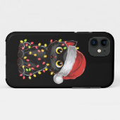 Zwarte kerstboomverlichting met zwarte kat Case-Mate iPhone case (Achterkant (horizontaal))