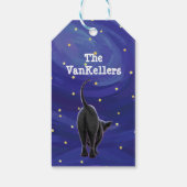 Zwarte kerstcadeaus voor kerstcadeautjes cadeaulabel (Achterkant)