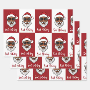 Zwarte kerstcadeautje inpakpapier vel