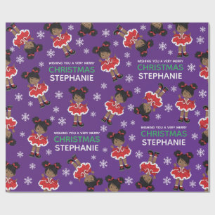 Zwarte kerstdanser cadeaupapier