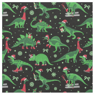 Zwarte kerstdinosaurussen Stegosaurus triceratops Stof