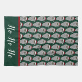 Zwarte kerstfeestdag met kerstmis theedoek (Horizontaal)