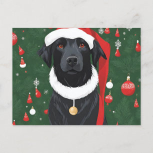 Zwarte Kerstkaart Hond Kerst Briefkaart