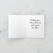 Zwarte kerstkaart kaart (Binnen)