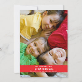 Zwarte kerstkaart met rood lint - wit achterzijde